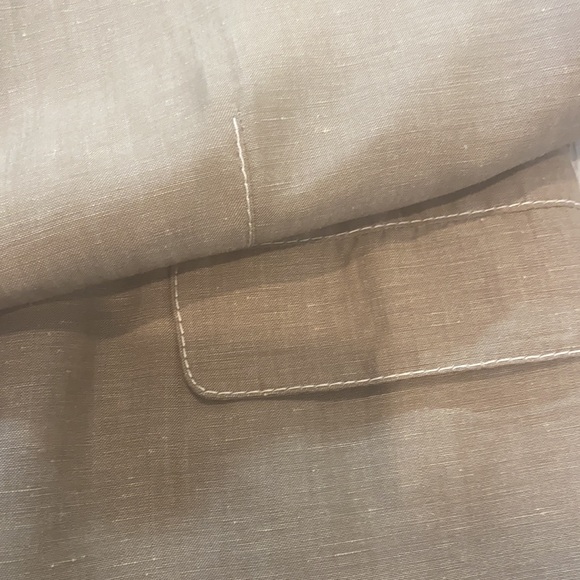 GENNY linen dress with white accent stitching made in Italy US size 12 - Picture 8 of 9